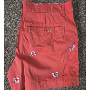 Jones New York JNY Womens Coral‎ Pink Flip Flop Embroidered Shorts Size 6